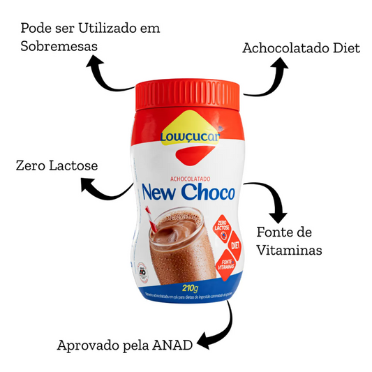 ACHOCOLATADO NEW CHOCO ZERO AÇUCAR LOWÇUCAR 210G