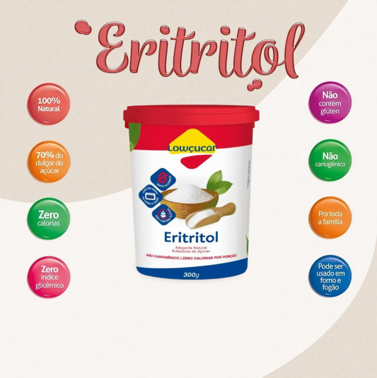 ADOÇANTE NATURAL ERITRITOL LOWCUCAR 300G