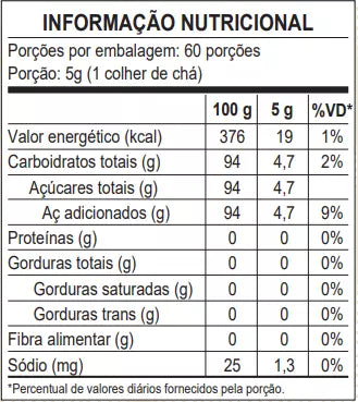 AÇUCAR MASCAVO SEM GLÚTEN VITALIN 300G