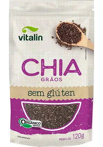 CHIA ORGANICA GRAOS VITALIN 120G SEM GLUTEN